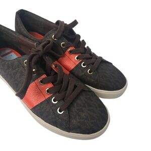 MK Michael Kors Keaton Brown & Orange Lace-up Casual Sneaker Shoes Women's  8M